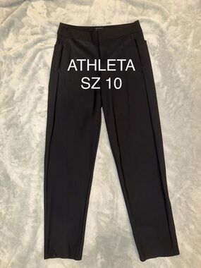 Athleta Black Ponte Zip-Pocket Straight Pants